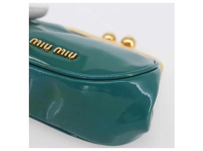 Portafoglio Miu Miu in Smalto Blu Turchese Oro Auth BA8464 D'oro - vista 8