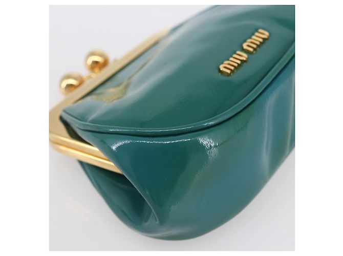 Portafoglio Miu Miu in Smalto Blu Turchese Oro Auth BA8464 D'oro - vista 9