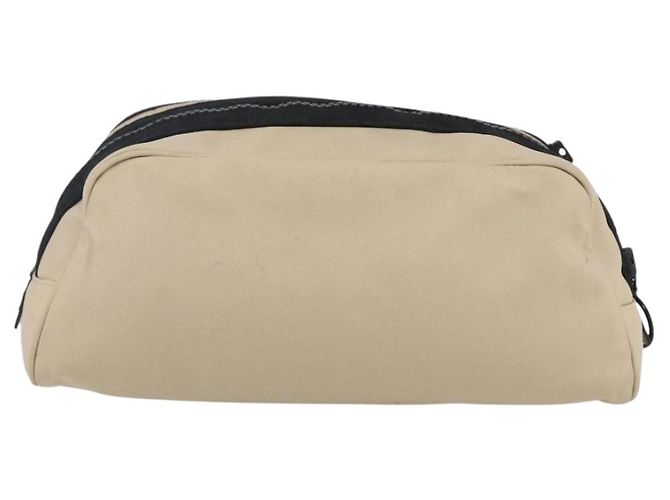 Borsa sportiva CHANEL in nylon beige e nero CC Auth BA8411 - vista 3