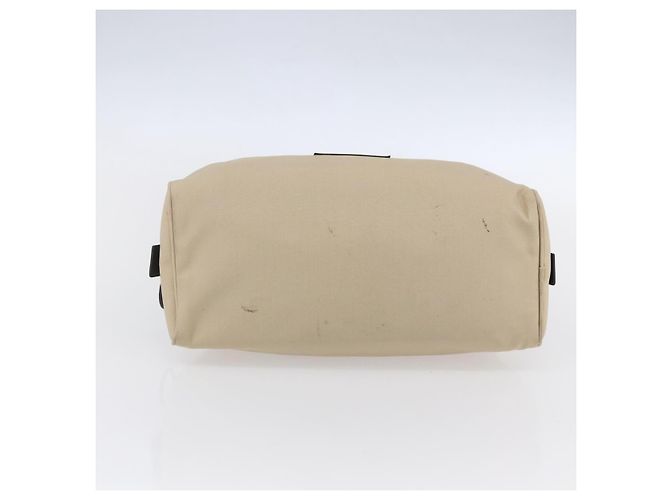 Borsa sportiva CHANEL in nylon beige e nero CC Auth BA8411 - vista 7