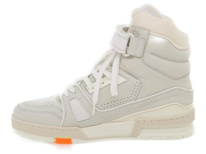 Sneakers Trainer LOUIS VUITTON in pelle Alte Bianche 1A5A0D LV Auth ak173SM Bianco - vista 10