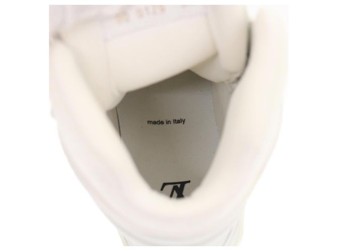 Sneakers Trainer LOUIS VUITTON in pelle Alte Bianche 1A5A0D LV Auth ak173SM Bianco - vista 15