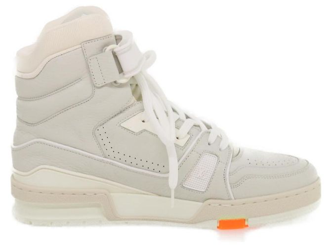 Sneakers Trainer LOUIS VUITTON in pelle Alte Bianche 1A5A0D LV Auth ak173SM Bianco - vista 5