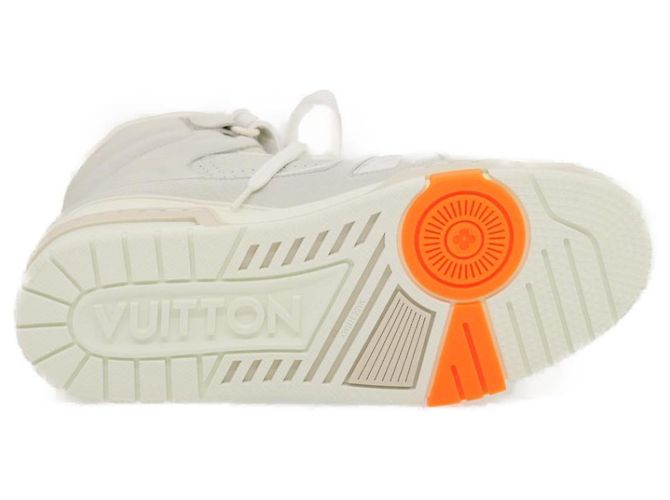Sneakers Trainer LOUIS VUITTON in pelle Alte Bianche 1A5A0D LV Auth ak173SM Bianco - vista 6