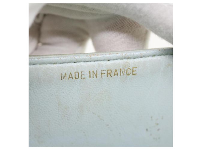 CHANEL Classico Matelassé 25 Borsa a Spalla con Catena Doppia in Pelle di Agnello Auth 29961V D'oro Blu chiaro - vista 21