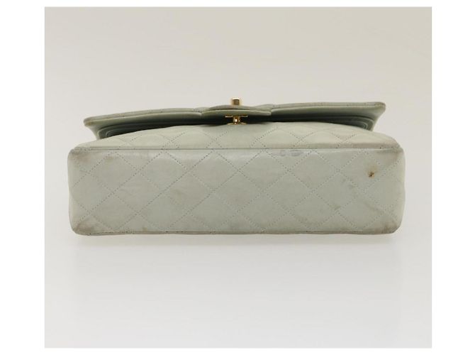 CHANEL Classico Matelassé 25 Borsa a Spalla con Catena Doppia in Pelle di Agnello Auth 29961V D'oro Blu chiaro - vista 5