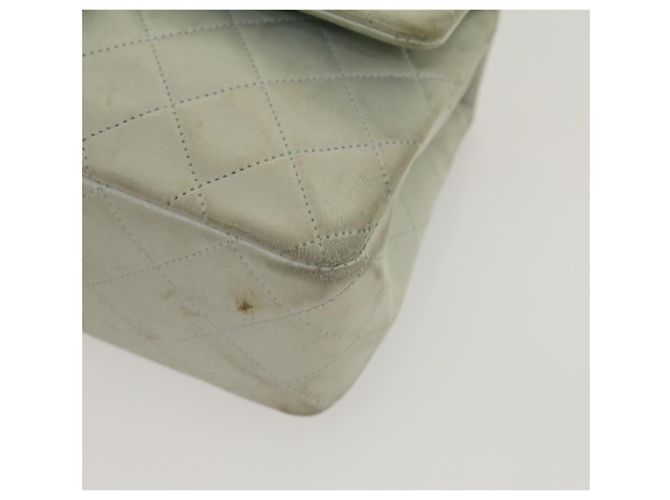 CHANEL Classico Matelassé 25 Borsa a Spalla con Catena Doppia in Pelle di Agnello Auth 29961V D'oro Blu chiaro - vista 8