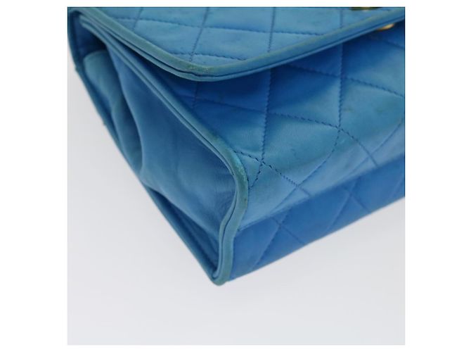 CHANEL Borsa a Mano in Pelle di Agnello Blu CC Auth hk455SAV - vista 14