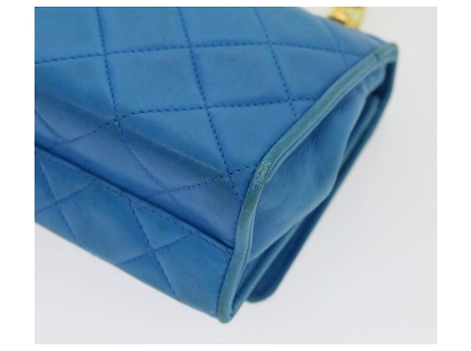 CHANEL Borsa a Mano in Pelle di Agnello Blu CC Auth hk455SAV - vista 15