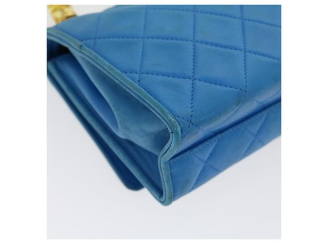 CHANEL Borsa a Mano in Pelle di Agnello Blu CC Auth hk455SAV - vista 16