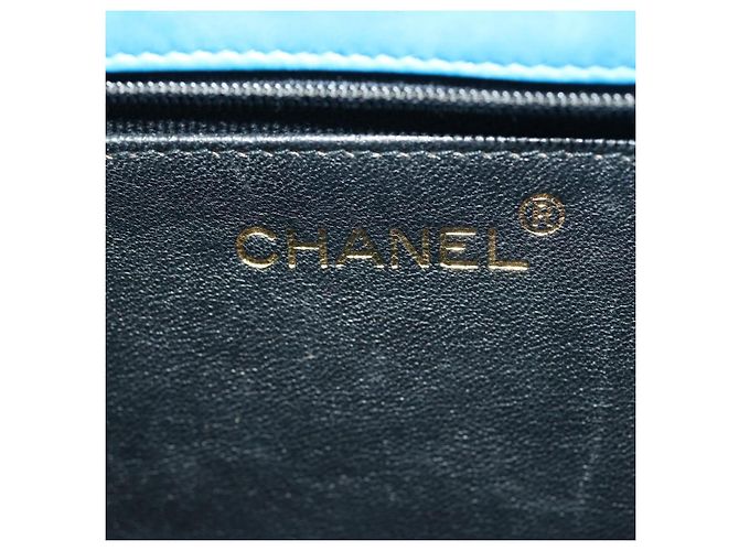 CHANEL Borsa a Mano in Pelle di Agnello Blu CC Auth hk455SAV - vista 18