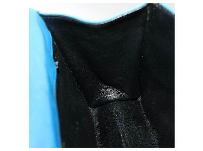 CHANEL Borsa a Mano in Pelle di Agnello Blu CC Auth hk455SAV - vista 21