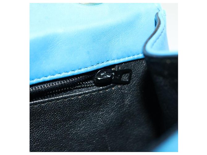CHANEL Borsa a Mano in Pelle di Agnello Blu CC Auth hk455SAV - vista 22