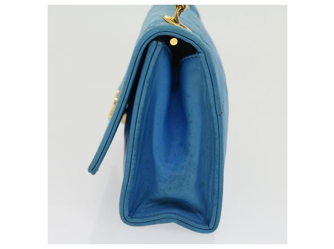 CHANEL Borsa a Mano in Pelle di Agnello Blu CC Auth hk455SAV - vista 3