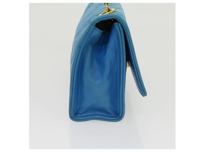 CHANEL Borsa a Mano in Pelle di Agnello Blu CC Auth hk455SAV - vista 4