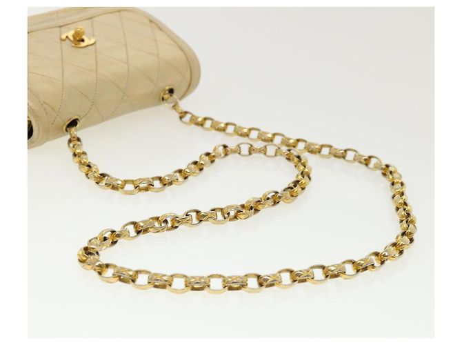 CHANEL Matelassé Schultertasche mit Drehverschluss aus Lammleder Gold CC Auth 31382V Golden - Ansicht 7