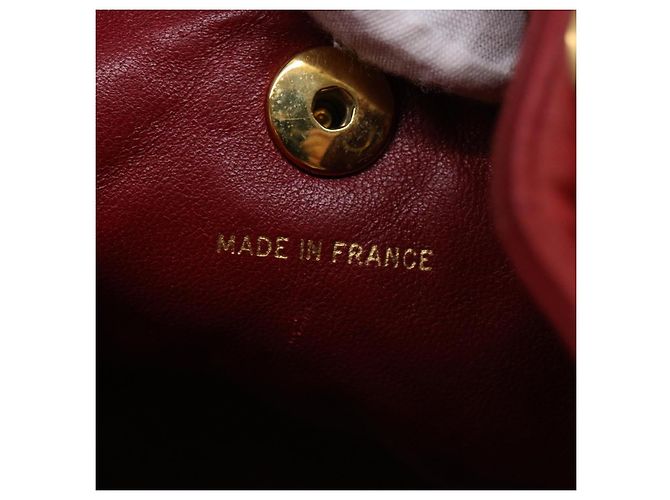 CHANEL Borsa a Mano Matelassé con Catena in Pelle di Agnello Rossa CC Auth 31892V Rosso - vista 10