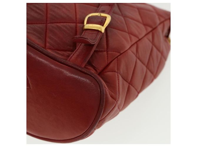 CHANEL Borsa a Mano Matelassé con Catena in Pelle di Agnello Rossa CC Auth 31892V Rosso - vista 16