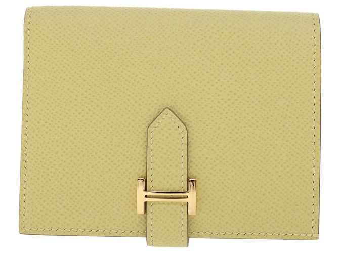 Hermès Portafoglio compatto HERMES Bearn Epsom Giallo Auth 45049SM - vista 13