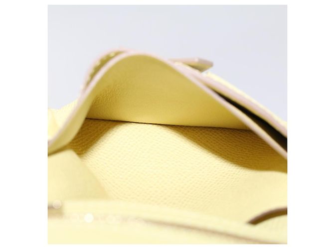 Hermès Portafoglio compatto HERMES Bearn Epsom Giallo Auth 45049SM - vista 19