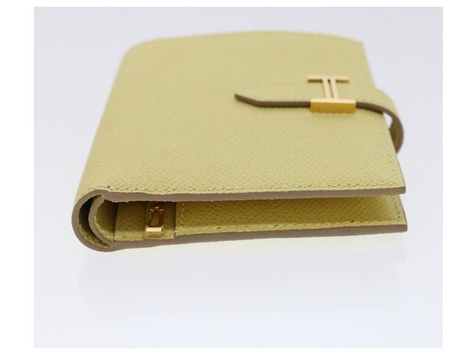 Hermès Portafoglio compatto HERMES Bearn Epsom Giallo Auth 45049SM - vista 3