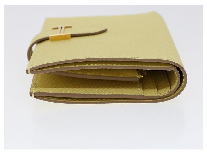 Hermès Portafoglio compatto HERMES Bearn Epsom Giallo Auth 45049SM - vista 4