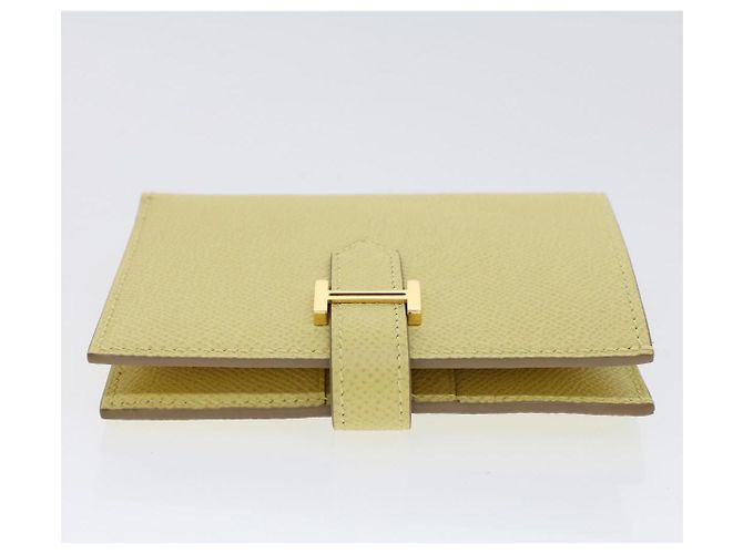 Hermès Portafoglio compatto HERMES Bearn Epsom Giallo Auth 45049SM - vista 5