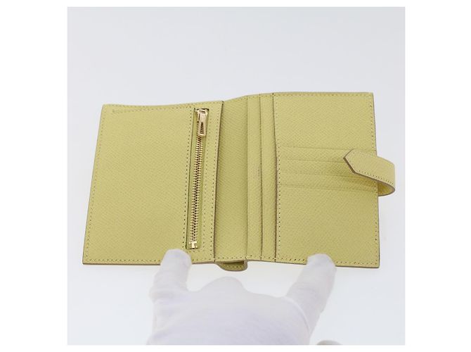 Hermès Portafoglio compatto HERMES Bearn Epsom Giallo Auth 45049SM - vista 8