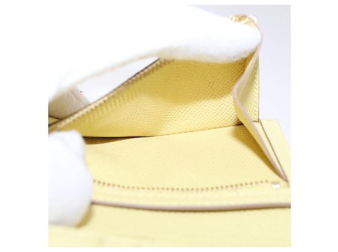 Hermès Portafoglio compatto HERMES Bearn Epsom Giallo Auth 45049SM - vista 9