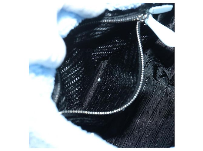 PRADA Borsa a Mano Terry 2 in 1 Azzurro Chiaro Nero Auth 47188SAV Blu chiaro - vista 21