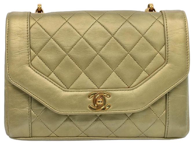 CHANEL Borsa a Spalla con Catena Matelassé e Chiusura a Girello in Pelle di Agnello Oro CC Auth 51274SAM D'oro - vista 13