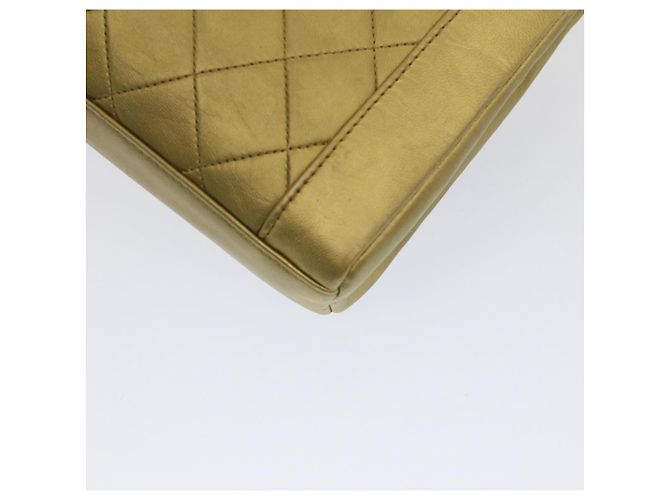 CHANEL Borsa a Spalla con Catena Matelassé e Chiusura a Girello in Pelle di Agnello Oro CC Auth 51274SAM D'oro - vista 15