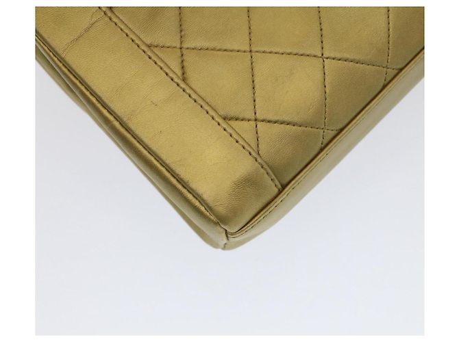 CHANEL Borsa a Spalla con Catena Matelassé e Chiusura a Girello in Pelle di Agnello Oro CC Auth 51274SAM D'oro - vista 16