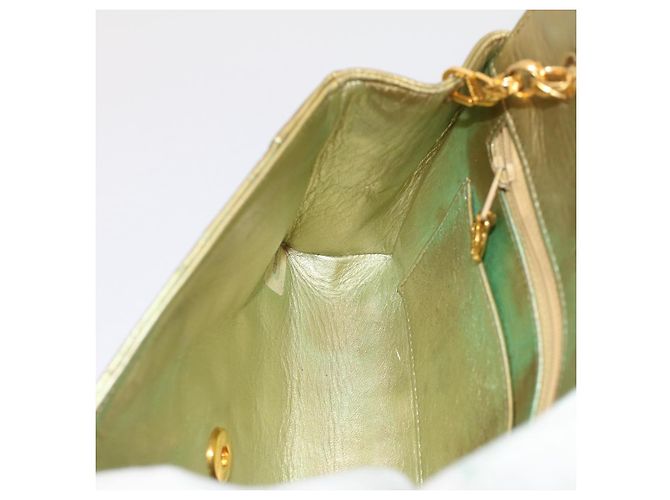 CHANEL Borsa a Spalla con Catena Matelassé e Chiusura a Girello in Pelle di Agnello Oro CC Auth 51274SAM D'oro - vista 19
