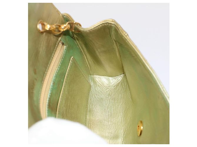 CHANEL Borsa a Spalla con Catena Matelassé e Chiusura a Girello in Pelle di Agnello Oro CC Auth 51274SAM D'oro - vista 20