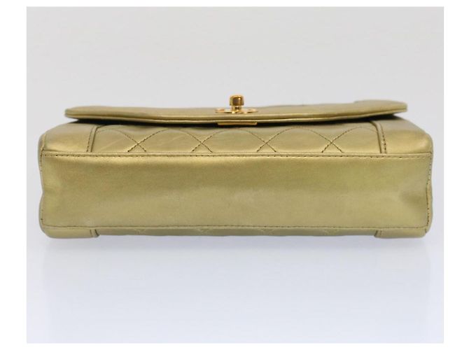 CHANEL Borsa a Spalla con Catena Matelassé e Chiusura a Girello in Pelle di Agnello Oro CC Auth 51274SAM D'oro - vista 5