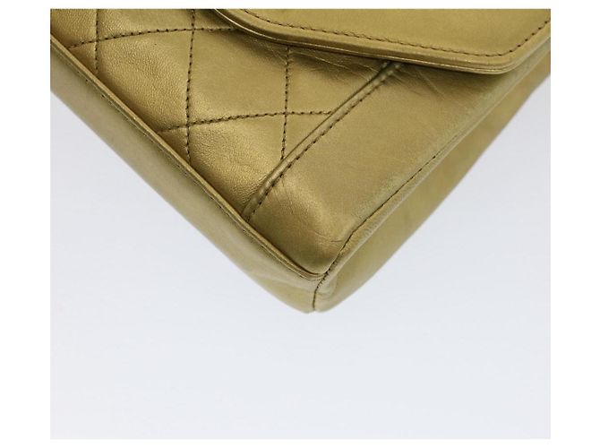 CHANEL Borsa a Spalla con Catena Matelassé e Chiusura a Girello in Pelle di Agnello Oro CC Auth 51274SAM D'oro - vista 8