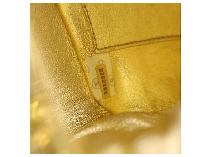 CHANEL Borsa a Spalla Matelassé in Pelle con Catena Dorata CC Auth 53015SAM D'oro - vista 11