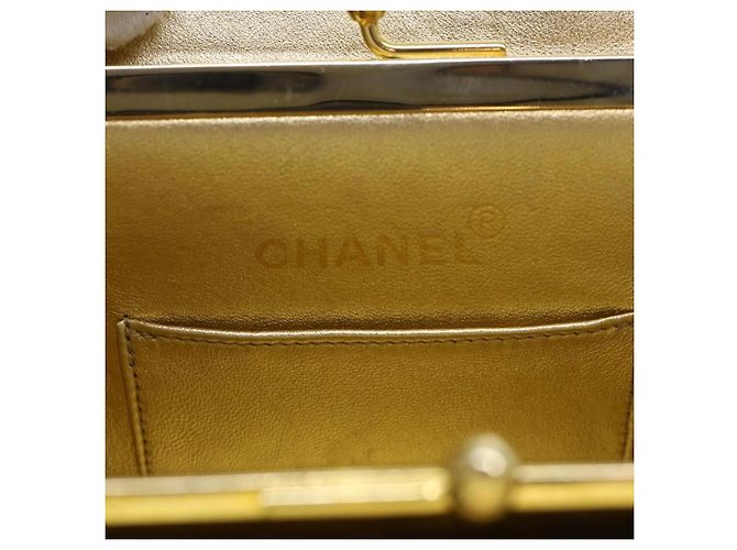 CHANEL Borsa a Spalla Matelassé in Pelle con Catena Dorata CC Auth 53015SAM D'oro - vista 20