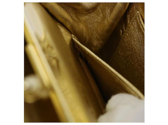 CHANEL Borsa a Spalla Matelassé in Pelle con Catena Dorata CC Auth 53015SAM D'oro - vista 26