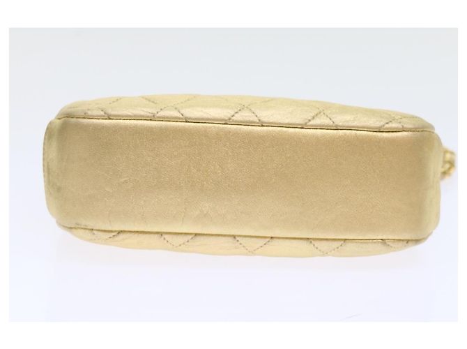 CHANEL Borsa a Spalla Matelassé in Pelle con Catena Dorata CC Auth 53015SAM D'oro - vista 5