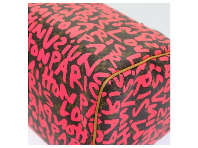 LOUIS VUITTON Borsa a Mano Speedy 30 Monogram Graffiti Rosa M93704 LV Auth 56156SAM Monogramma - vista 15