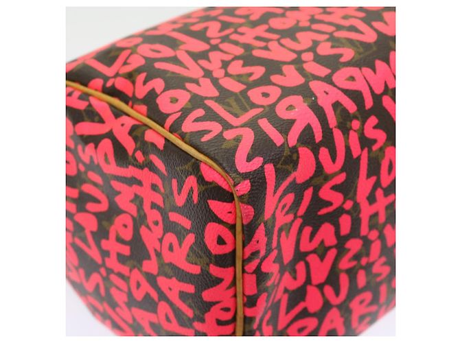 LOUIS VUITTON Borsa a Mano Speedy 30 Monogram Graffiti Rosa M93704 LV Auth 56156SAM Monogramma - vista 16