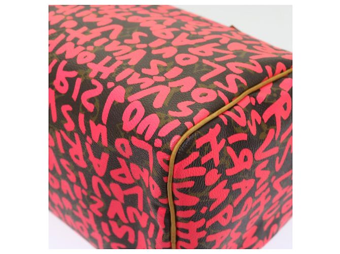 LOUIS VUITTON Borsa a Mano Speedy 30 Monogram Graffiti Rosa M93704 LV Auth 56156SAM Monogramma - vista 17