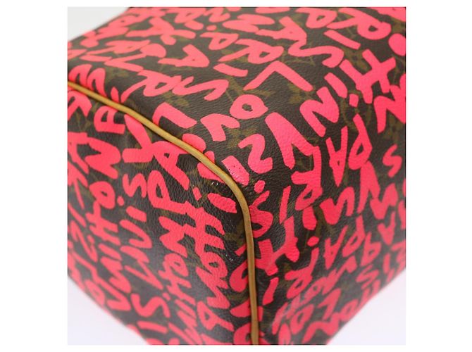 LOUIS VUITTON Borsa a Mano Speedy 30 Monogram Graffiti Rosa M93704 LV Auth 56156SAM Monogramma - vista 18