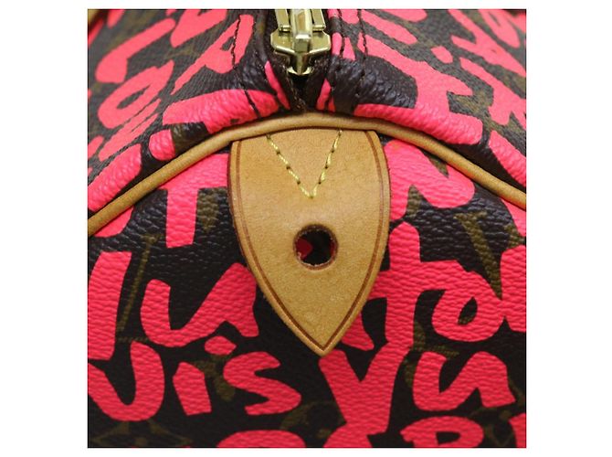 LOUIS VUITTON Borsa a Mano Speedy 30 Monogram Graffiti Rosa M93704 LV Auth 56156SAM Monogramma - vista 19