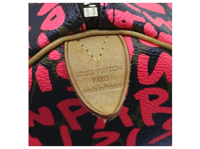 LOUIS VUITTON Borsa a Mano Speedy 30 Monogram Graffiti Rosa M93704 LV Auth 56156SAM Monogramma - vista 20