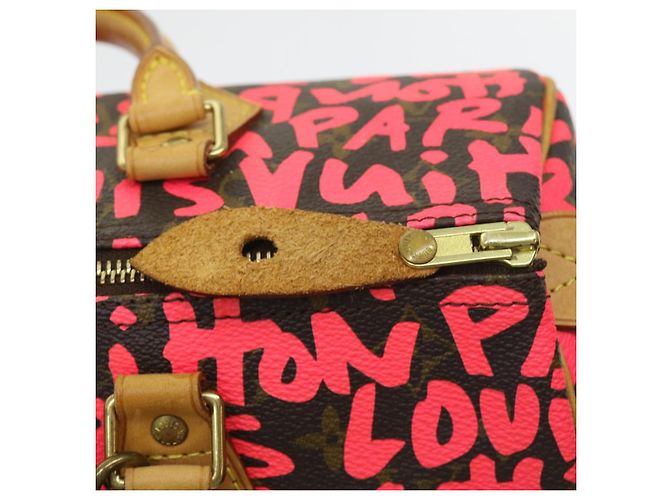LOUIS VUITTON Borsa a Mano Speedy 30 Monogram Graffiti Rosa M93704 LV Auth 56156SAM Monogramma - vista 21