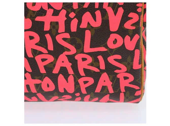 LOUIS VUITTON Borsa a Mano Speedy 30 Monogram Graffiti Rosa M93704 LV Auth 56156SAM Monogramma - vista 3