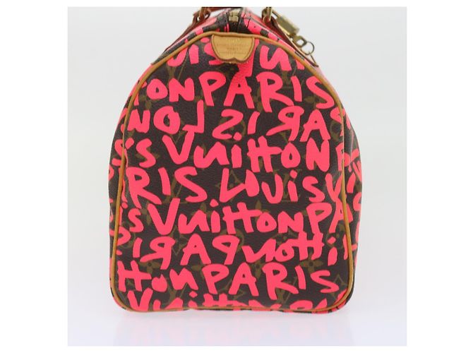 LOUIS VUITTON Borsa a Mano Speedy 30 Monogram Graffiti Rosa M93704 LV Auth 56156SAM Monogramma - vista 5